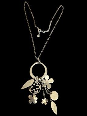 Bohm Silver Floral Dangle Pendant Necklace